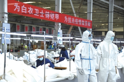 甘肅省加緊生產醫(yī)用防護產品（圖）