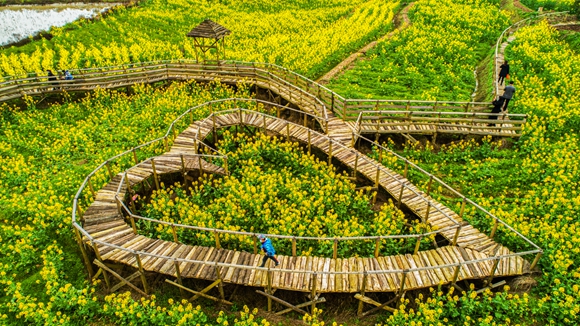 “心”型廊橋。廖濤 攝