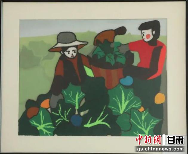 皋蘭縣高原夏菜項(xiàng)目幫助當(dāng)?shù)貗D女增收致富。刺繡 黃淑娟 繡稿 趙海科