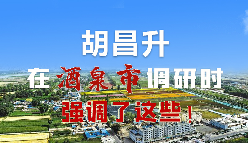 圖解|胡昌升在酒泉市調(diào)研時強調(diào)了這些！