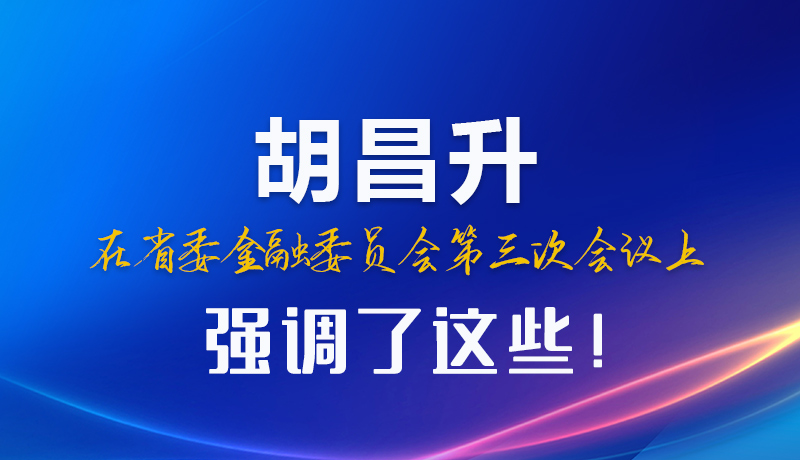 圖解|胡昌升在省委金融委員會第三次會議上強(qiáng)調(diào)了這些！