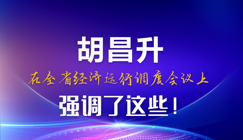 圖解|胡昌升在全省經濟運行調度會議上強調了這些！